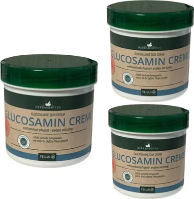 Produktbild von 3x 250 ml Herbamedicus Glucosamin Creme  wohluend und pflegend