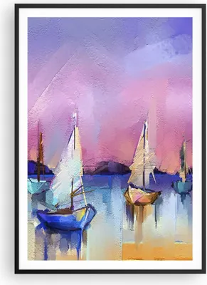 Produktbild von Gerahmtes Poster - Schwarzer Rahmen - Segelboot See - 70x100 cm - Wand Bild - Wanddeko - Wandbilder - Kunstposter - Wandposter - Bilderrahmen - Bilder - Kunstdruck - Wandbild - P2BPA70x100-4099