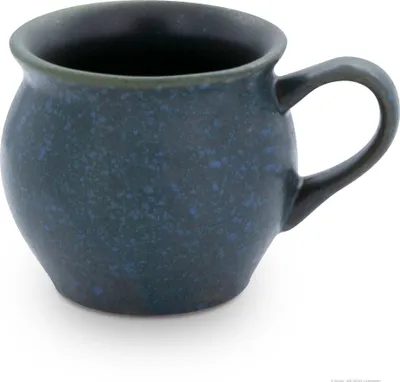 Produktbild von Original Bunzlauer Keramik 160 ml runder Kugelbecher, Böhmischer Espresso-Becher, Kaffeebecher, Teetasse Dekor ZIELON grün