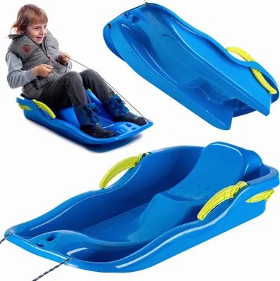 Immagine prodotto di Slitta in plastica KADAX, bob da neve 85x40x18cm, scivolo da neve con freni