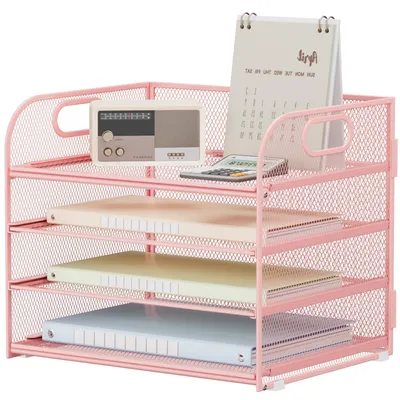 Image de Organisateur de bureau avec 4 niveaux de rangement superposables pour documents
