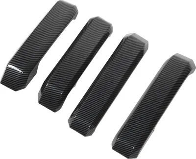 Image de 4PCS Poignées de porte intérieures Trim fibre de carbone modèle de protection contre les rayures poignée intérieure autocollant