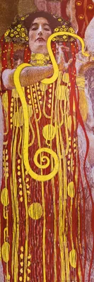 Zdjęcie produktu dla Gustav Klimt Art Print Picture - Hygieia, Detail from Medicine, 1900-1907 (91 x 30 cm)