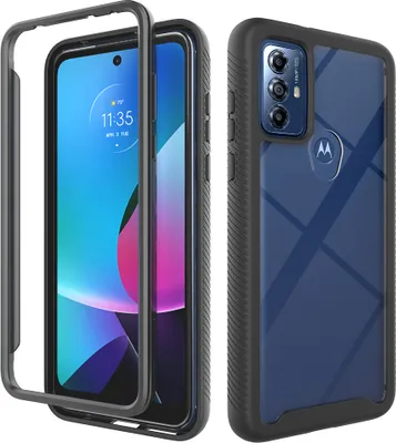 Produktbild von Moto G Play 2023 Hülle, Hybrid Transparente Rückseite TPU Bumper Stoßfest Schutzhülle für Motorola Moto G Play (2023) Schwarz