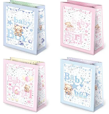 Image de Sacs cadeaux XL-68 Baby Boy Baby Girl, lot de 10