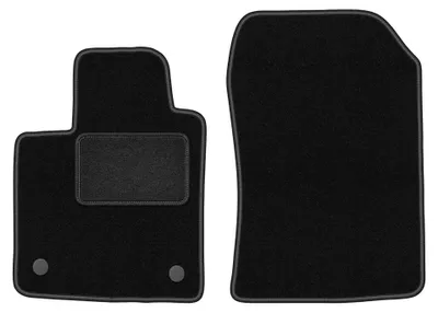 Produktbild von Velours-Fußmatten Vorne für Renault Twingo II 2007-2014 (Schrägheck) – 2-tlg, Schwarz, passgenau – Wielganizator LUX