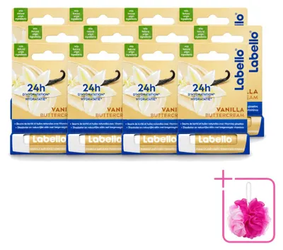 Productafbeelding van 12 x Labello Lippenbalsem Vanille Botercrème - 4,8 g - Verpakking met 12 stuks