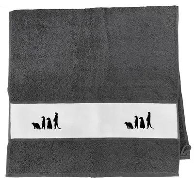 Produktbild von Huuraa Handtuch Erdmännchen Silhouette 50x100cm Graphite Baumwolle Handtuch Geschenkidee