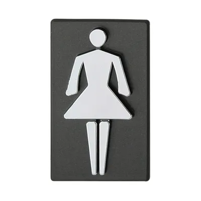 Produktbild von DOMINO WC Schild Selbstklebend 8,5 cm x 4,7 cm | Toilettenschilder Damen WC | Türschild Gäste | Idealer WC Aufkleber | Toiletten Schild | WC-Schilder für Büros, Restaurants | Farbe: GRAPHIT