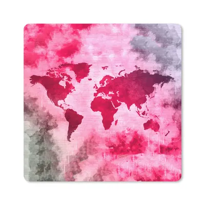 Produktbild von MuchoWow® Mauspad Mousepad Weltkarte - Abstrakt - Farben 20x20 cm - Mousepads - Maus Mat - Pad - Mausunterlage - Desk Mat - Bureauartikeln