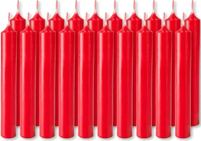 Image de BRUBAKER Bougies d'anniversaire 9,5 cm - Petites bougies pointues pour anniversaire - Bougies décoratives de fête - Bougies bâton Bougies chandelier, rouge, 20 bougies