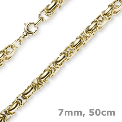 Produktbild von 7mm Königskette aus 585 Gold Gelbgold Kette Halskette 50cm rund abgerundet