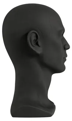 Produktbild von Mannequin-Kopf, langlebiges PVC, realistisches Ausstellungsdesign, Schwarz