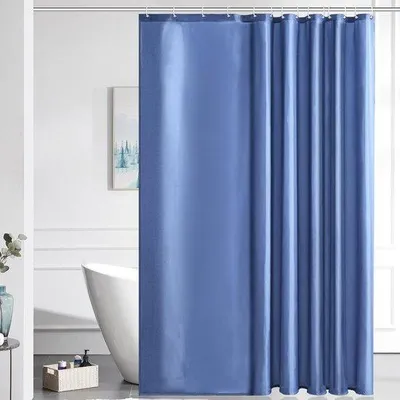 Image de Rideau de douche en polyester avec 12 crochets, extra long, résistant à la moisissure, à l'eau et à la rouille, lavable, 200 x 240 cm