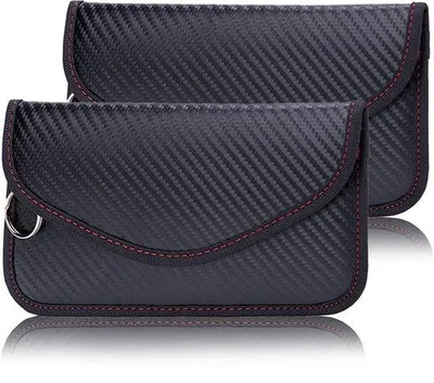 Immagine prodotto di Marsupi porta chiavi in pelle per auto, confezione da 2, portachiavi, blocca-chiavi, gabbie RFID antifurto