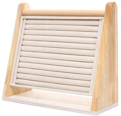 Immagine prodotto di Portagioie verticale in legno massello, grande organizer, espositore con 10 scomparti per collane, orecchini, gioielli, anelli e piccoli ciondoli (bianco)