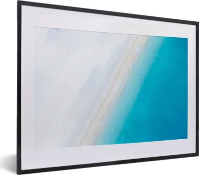 Produktbild von MuchoWow® MuchoWow® Gerahmtes Poster Strand - Meer - Blau 40x30 cm - Poster mit zchwarzem Bilderrahmen - Bilderrahmen - Poster im Rahmen