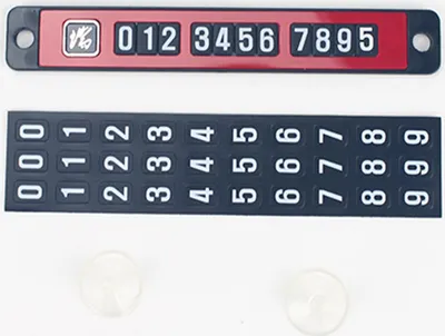 Immagine prodotto di Magnete auto temporanea telefono parcheggio carta luce numero targa rosso