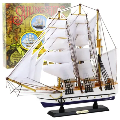 Image de Modèle réduit de collectionneur Voilier décoratif Frégate Blanc 49X43Cm