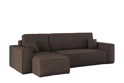 Produktbild von Kaiser Möbel Ecksofa mit schlaffunktion und bettkasten, Sofa L-form, Couch L-form BEST Poso Dicker Cord Braun Links