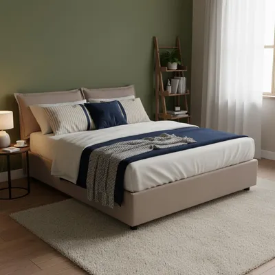 Imagen del producto de Amy - Cama Matrimonial, Gris Tortora, Colchón Incluido Italy