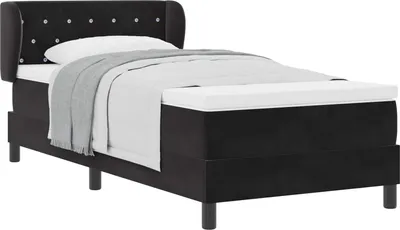 Obrázok produktu pre Posteľ s pružinovým rámom Čierna 100 x 200 cm Zamat