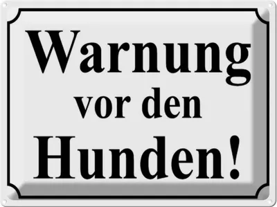 Produktbild von vianmo Blechschild 30x40 cm Warnung vor den Hunden (s/w) Hund