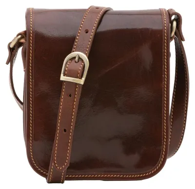 Immagine prodotto di Borsa a tracolla da uomo, in vera pelle, verde, con chiusura magnetica