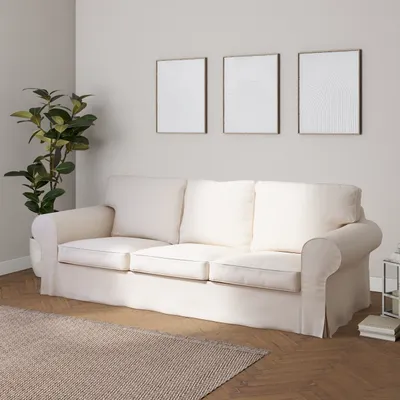 Produktbild von Dekoria Bezug für Ektorp 3-Sitzer Sofa nicht ausklappbar, hellbeige, Sofabezug für Ektorp 3-Sitzer nicht ausklappbar