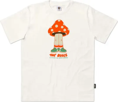 Immagine prodotto di T-shirt The Dudes Shroomy Classic da uomo in cotone ecru L