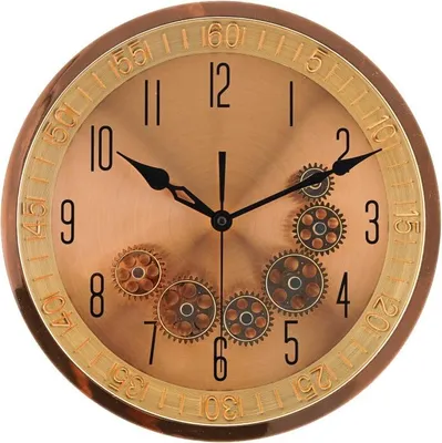 Immagine prodotto di Orologio da parete ø35x6 cm con ruote dentate - look industriale, ideale per soggiorno e ufficio oro rosa