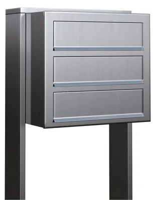 Produktbild von Briefkastenanlage Cube for Three in Edelstahl