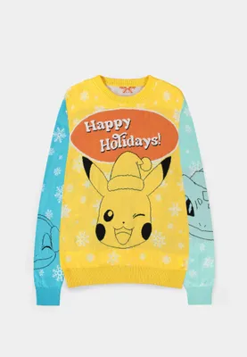 Produktbild von Pokémon - Pikachu Bulbasaur Squirtle & Charming Weihnachtspulli