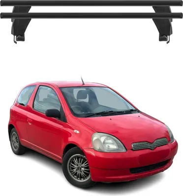 Image de Menabo Barres de toit Transversales pour Toyota Yaris 1999-2005 Noir ABE 2x