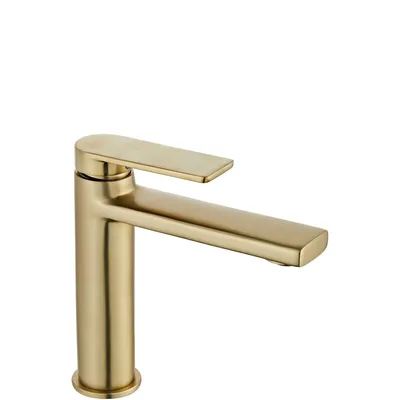 Zdjęcie produktu dla Bateria Umywalkowa REA VERSO Brush Gold Złota Szczotkowana Niska