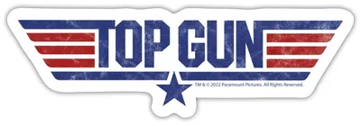Produktbild von Spreadshirt Top Gun Logo Sticker Aufkleber, 10 x 10 cm, Mattweiß