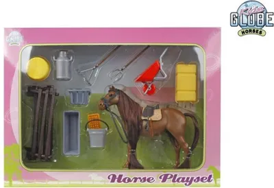 Immagine prodotto di Set da gioco Globe per bambini con cavallo e accessori, 13 cm