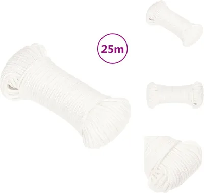 Produktbild von vidaXL Bootsseil Weiß 4 mm 25 m Polypropylen -  Seile