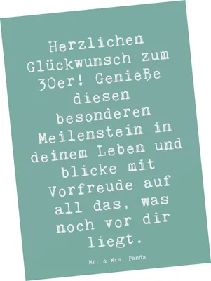 Produktbild von Mr. & Mrs. Panda Fotokarte Spruch 30. Geburtstag - Meeresbrise - Geschenk, bildkarte, dreißigster, Kunstkarten, Alter, Postkarte, Herzlichen Glückwunsch, Postkarten