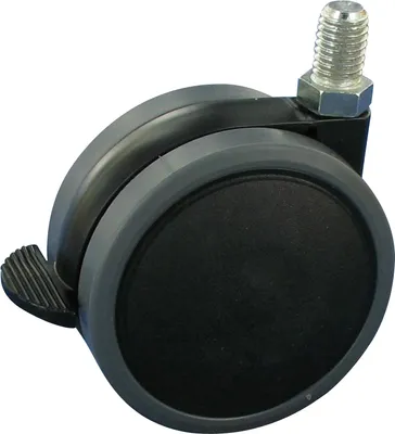 Produktbild von Möbelrolle Designrolle weiches Rad Ø2x 63x8 Stift M8x15 Bremse