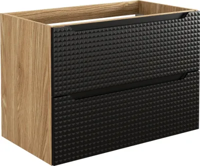 Obrázek produktu pro Koupelnová skříňka 80 cm černý dub pod umyvadlo 2 zásuvky design