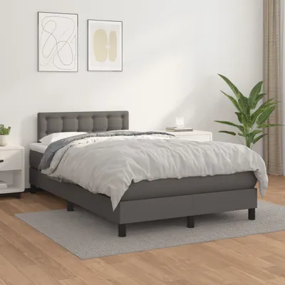 Obrázek produktu pro Box spring postel s matrací šedá 120x200 cm umělá kůže, 3141117 HangarStore.cz