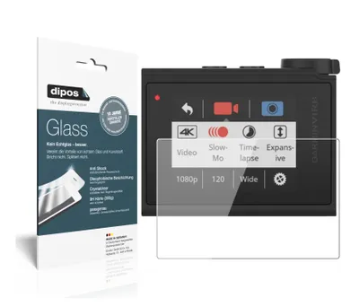 Produktbild von 2x Schutzfolie für Garmin Virb Ultra 30 - Anti-Shock 9H Folie dipos Glass Kunststoffglas