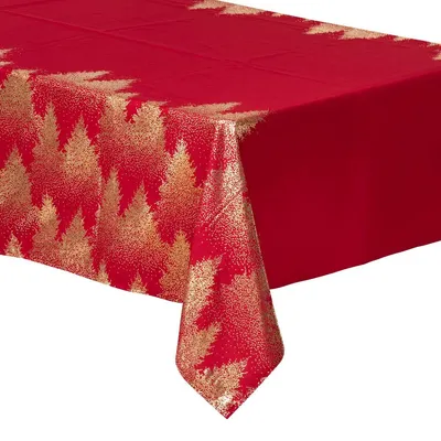 Produktbild von Weihnachtstischdecke mit Weihnachtsbäumen, rechteckig, 140 x 240 cm
