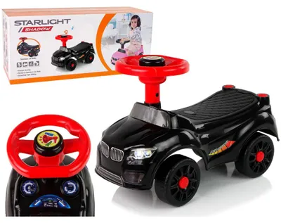 Obrázek produktu pro Posuvné auto Rider Qx-3399-2 Horn Black Posuvné auto Posuvné auto Push Bar Dětské auto Dětské auto