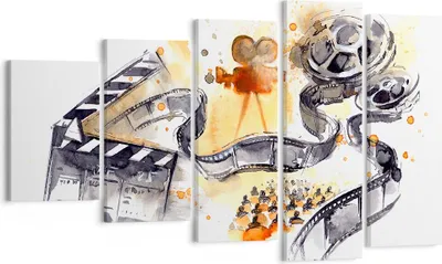 Produktbild von Bild auf Leinwand - Leinwandbild - Film Projektor Illustration - 100x60cm - Wand Bild - Wanddeko - Leinwanddruck - Bilder - Kunstdruck - Wanddekoration - Leinwand bilder - Wandkunst - EG100x60-3017