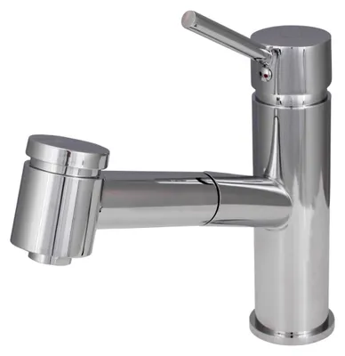 Immagine prodotto di Miscelatore da cucina con doccetta estraibile, finitura cromata, marca Voss, modello Aquanello