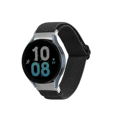 Produktbild von kwmobile Armband kompatibel mit Samsung Galaxy Watch 4 / 5 / 6 Galaxy Watch 7 / FE - Nylon Fitnesstracker Sportarmband Band in Grau - Innenmaße von 14