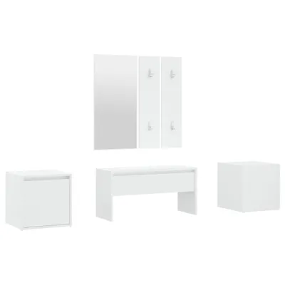 Image de vidaXL Ensemble de vestiaires blanc en bois composite