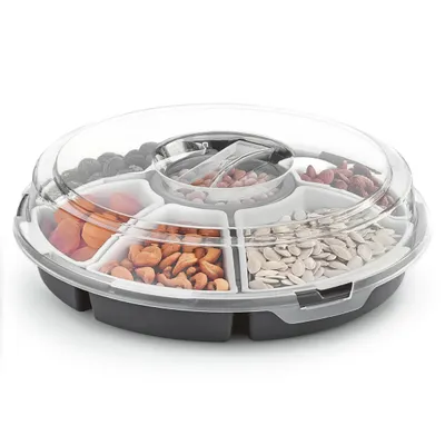 Immagine prodotto di Set da portata con 6 ciotole - 33 cm - Piatti da snack, tapas e snack Box da portata con coperchio